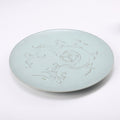 Elegant Celadon Ceramic Decorative Plate – Traditional Chinese Dragon Relief Design (Ø26.7cm)