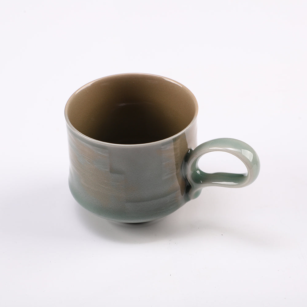 Elegant Celadon Ceramic Mug – Handcrafted Traditional Design for Decoration, Display & Collection (Ø7.2cm x H6.6cm)