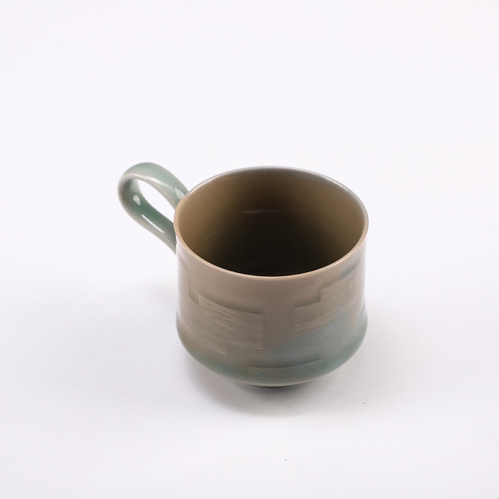 Elegant Celadon Ceramic Mug – Handcrafted Traditional Design for Decoration, Display & Collection (Ø7.2cm x H6.6cm)