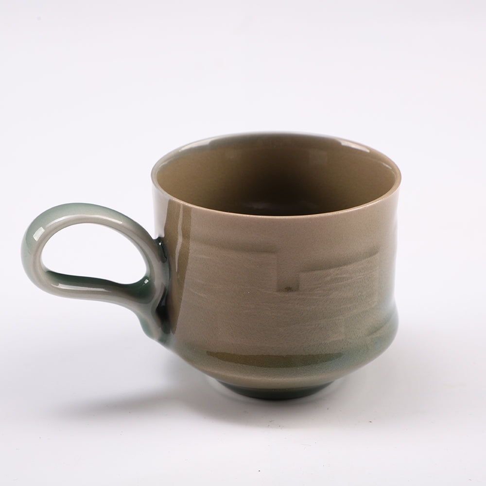 Elegant Celadon Ceramic Mug – Handcrafted Traditional Design for Decoration, Display & Collection (Ø7.2cm x H6.6cm)